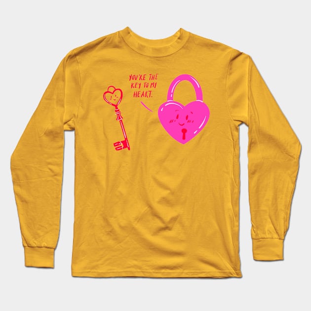 You Are The Key To My Heart Long Sleeve T-Shirt by blueberrytheta